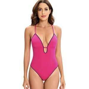 NWT MSRP $138  Lucky Brand  Spring Romantic Woman's One-Piece Swimsuit Size M